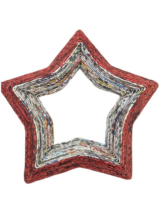 Handmade Other - Handmade Primitive Star-Shaped Folk Art Decor w/Coiled Recycled Newspapers